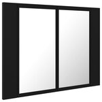 vidaXL Armoire à miroir de salle de bain LED Noir 60x12x45 Acrylique