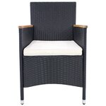 vidaXL Chaises de jardin 2 Pièces avec coussins Résine tressée Noir
