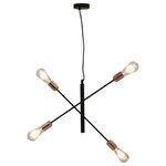 vidaXL Plafonnier avec ampoules à filament 2 W Noir et cuivre E27