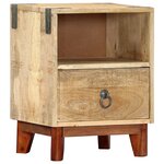 vidaXL Table de chevet 40 x 30 x 52 cm Bois de manguier massif brut
