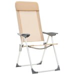 vidaXL Chaises de camping pliables 4 Pièces Crème Aluminium