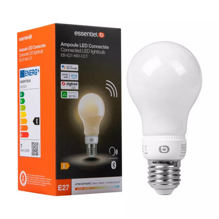Ampoule connectée essentielb nuances de blanc classique e27 - boulanger