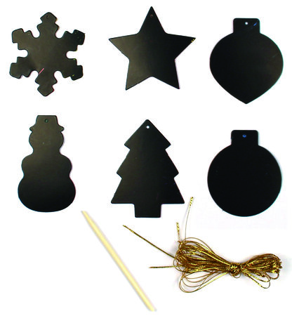 Décoration de sapin de noël à gratter 13 p. + grattoir