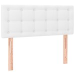 vidaXL Lit à sommier tapissier avec matelas Blanc 90x200 cm Similicuir
