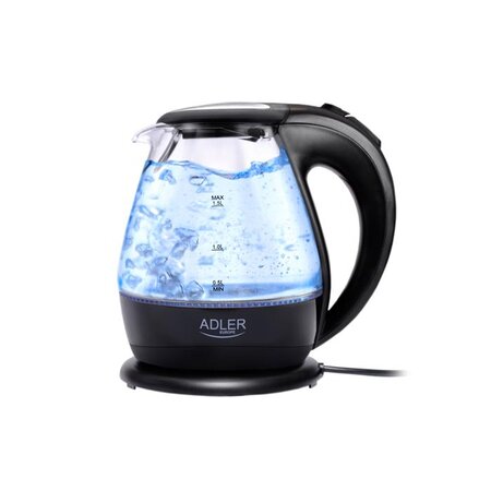 Bouilloire en verre 1,5L AD1224 Transparent/Noir ADLER EUROPE