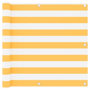 vidaXL Écran de balcon Blanc et jaune 90x500 cm Tissu Oxford