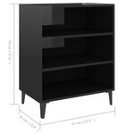 vidaXL Buffet Noir brillant 57x35x70 cm Aggloméré