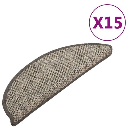 vidaXL Tapis d'escalier autocollants 15 Pièces 65x21x4 cm Anthracite