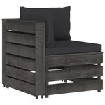 vidaXL Salon de jardin 12 Pièces avec coussins Bois imprégné de gris