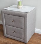 Table de chevet en tissu gris