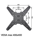 Tectake Support mural TV 26"- 55" inclinable, VESA max.: 400x400, max. 100kg