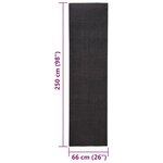 vidaXL Tapis Sisal naturel 66x250 cm Noir