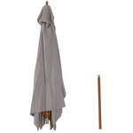 Parasol droit rectangulaire de jardin grande taille dim. 3L x 2l x 2 5H m gris