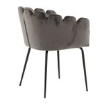 Venture Home Chaise à dîner Limhamn Velours Noir et gris