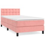 vidaXL Lit à sommier tapissier avec matelas Rose 100x200 cm Velours