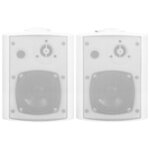 vidaXL Haut-parleurs stéréo muraux 2Pièces blanc intérieur extérieur 80 W
