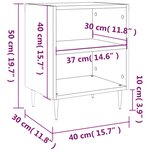 vidaXL Tables de chevet 2 Pièces gris béton 40x30x50 cm bois d'ingénierie