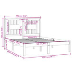 vidaXL Cadre de lit Gris Bois de pin massif 120x200 cm
