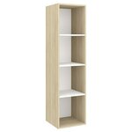 vidaXL Meubles TV muraux 2 Pièces Blanc et chêne sonoma Aggloméré