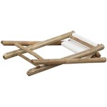 Tabouret pliant en bambou et assise coton