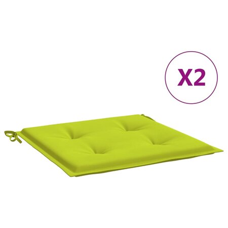 vidaXL Coussins de chaise de jardin 2 Pièces vert vif 40x40x3 cm