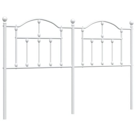 vidaXL Tête de lit métal blanc 135 cm