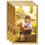 vidaXL Collage de cadres photo 3 Pièces de mur table Doré 70x90 cm MDF