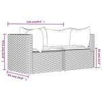 vidaXL Canapés d'angle de jardin et coussins 2 Pièces gris résine tressée