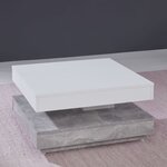 Trendteam Table basse Universal CT-119 Gris béton et blanc
