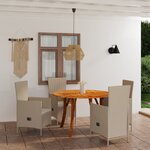 vidaXL Ensemble de salle à manger de jardin 5 Pièces Beige