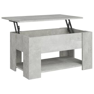 vidaXL Table basse Gris béton 79x49x41 cm Bois d'ingénierie