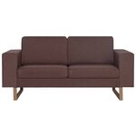 vidaXL Ensemble de canapé 2 Pièces Tissu Marron