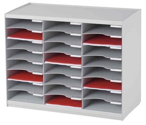 Trieur monobloc, 24 compartiments, gris PAPERFLOW