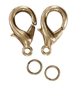 Fermoir mousqueton 13 mm Laiton 10 pièces