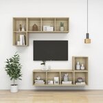 vidaXL Meuble TV mural Chêne sonoma 37x37x107 cm Aggloméré