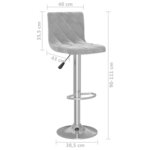 vidaXL Tabourets de bar 2 Pièces Gris clair Velours