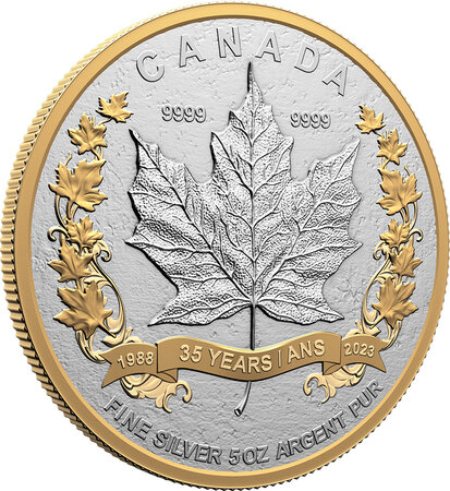 Pièce de monnaie en Argent 50 Dollars g 157.6 Millésime 2023 MAPLE LEAF
