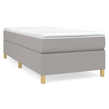 vidaXL Sommier à ressorts de lit Gris clair 90x200 cm Tissu