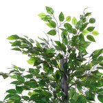 Outsunny Arbre artificiel plante artificiel banyan hauteur 1 45 m tronc branches liane lichen feuilles grand réalisme pot inclus