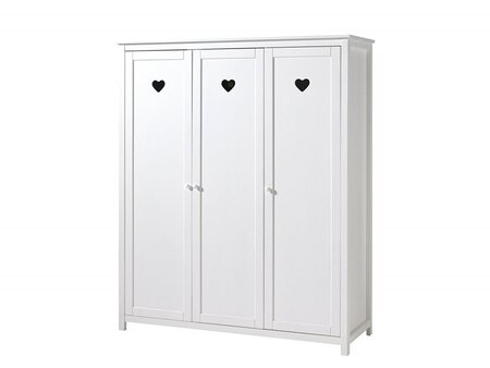 AMORI Armoire 3 portes laqué blanc