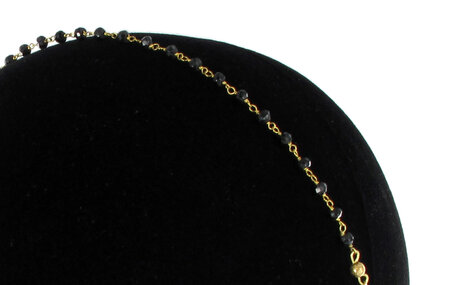 Star : headband perles noires Doré à l'or fin