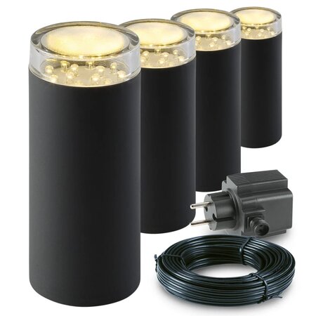 Garden lights lampe led d'extérieur linum 4 pcs plastique 2519064