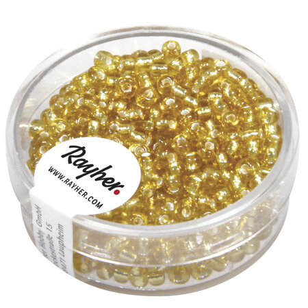Perle rocaille garniture argentée Doré Ø 2 6 mm 16 g