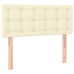 vidaXL Sommier tapissier avec matelas et LED Crème 90x200cm Similicuir