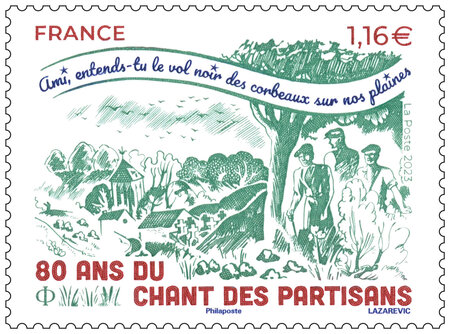 Timbre - 80 ans du chant des Partisans - Lettre verte