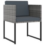 vidaXL Salon de jardin 9 Pièces avec coussins Résine tressée Gris