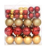 vidaXL Ensemble de boules de Noël 70 Pièces Doré et rouge