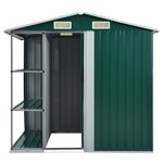 vidaXL Abri de jardin avec étagère Vert 205x130x183 cm Fer