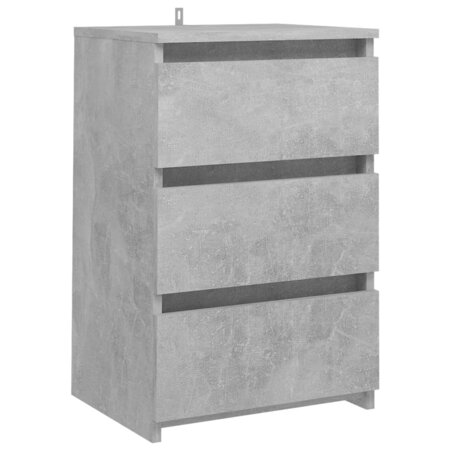 vidaXL Table de chevet Gris béton 40x35x62 5 cm Aggloméré