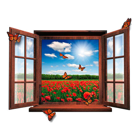 Sticker mural coquelicots trompe lil